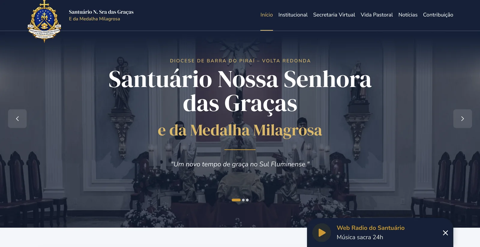 Site publicado de uma igreja